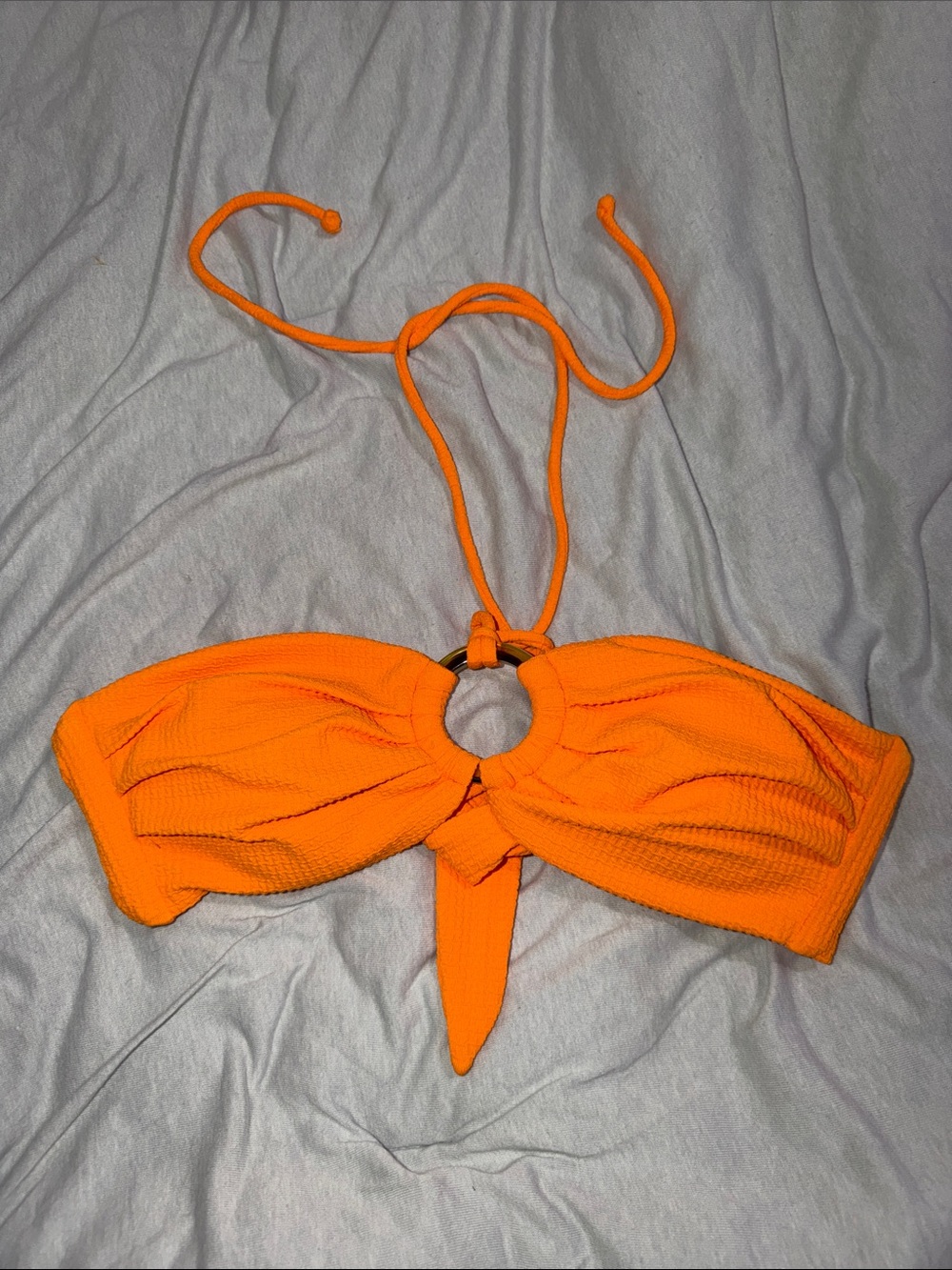 Body Glove Orange Bandeau Swim Top with Tie Detail